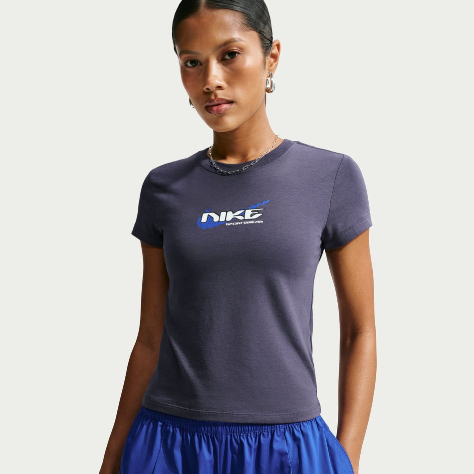 Chill Knit Mod-Cropped Tee Kadın Gri Tişört