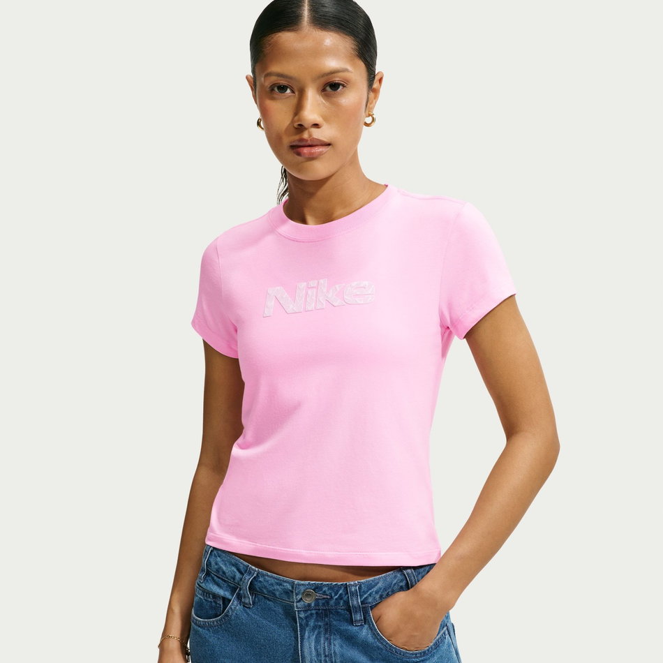 Chill Knit Mod-Cropped Tee Kadın Pembe Tişört