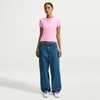 NIKE - Chill Knit Mod-Cropped Tee Kadın Pembe Tişört (1)