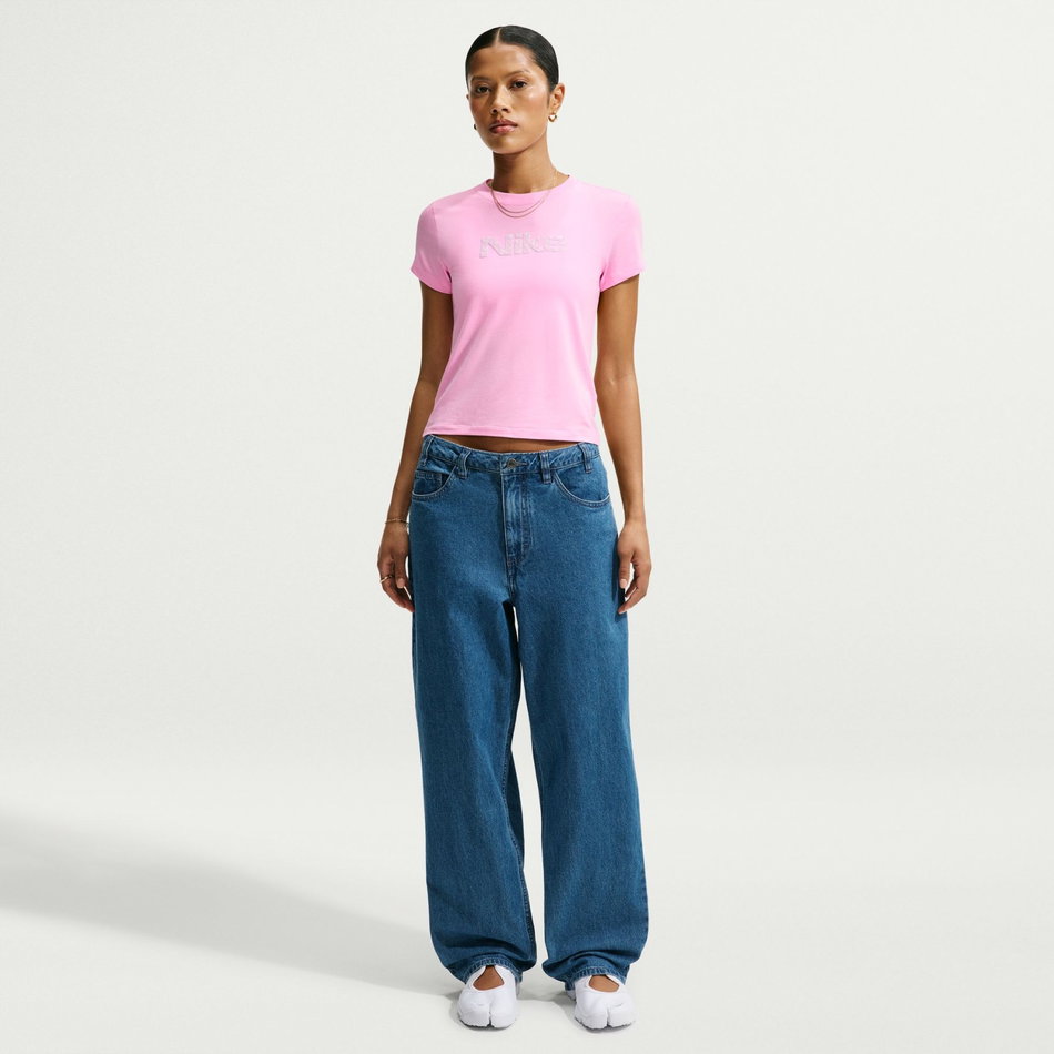 Chill Knit Mod-Cropped Tee Kadın Pembe Tişört