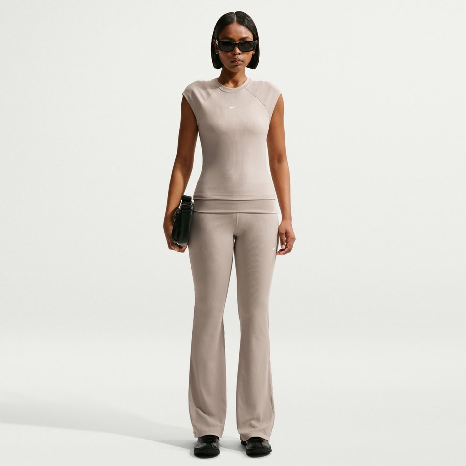 Chill Knit Rib Pant Kadın Bej Eşofman Altı