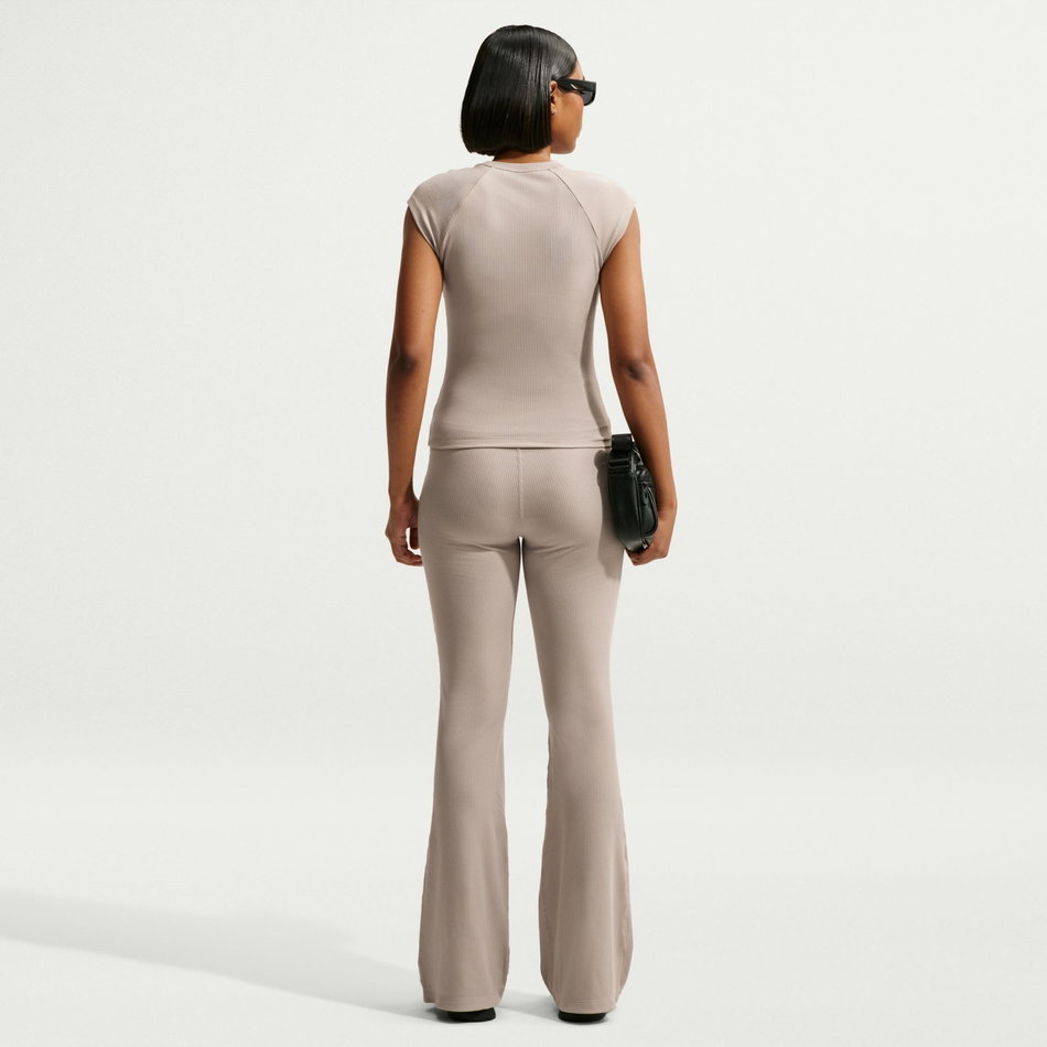 Chill Knit Rib Pant Kadın Bej Eşofman Altı