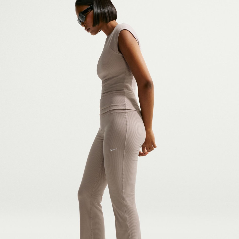 Chill Knit Rib Pant Kadın Bej Eşofman Altı