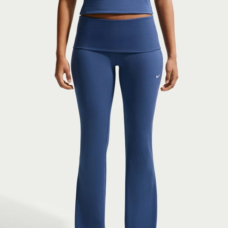 NIKE - Chill Knit Rib Pant Kadın Mavi Eşofman Altı (1)