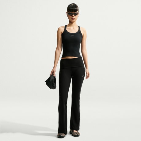 NIKE - Chill Knit Rib Pant Kadın Siyah Eşofman Altı