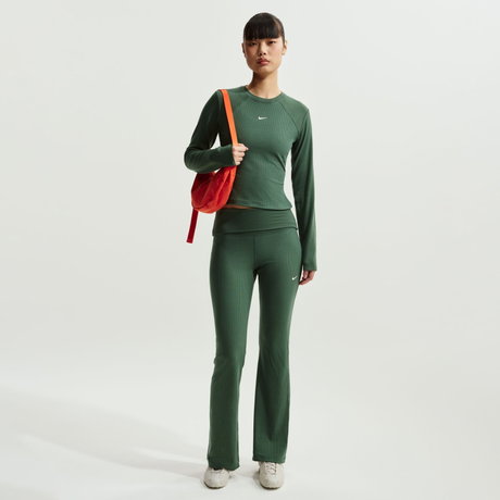 NIKE - Chill Knit Rib Pant Kadın Yeşil Eşofman Altı