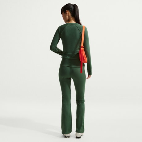 NIKE - Chill Knit Rib Pant Kadın Yeşil Eşofman Altı (1)