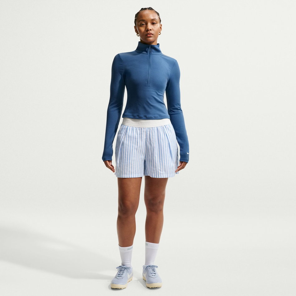 Chill Knit Rib Qz Ls Top Kadın Mavi Sweatshirt