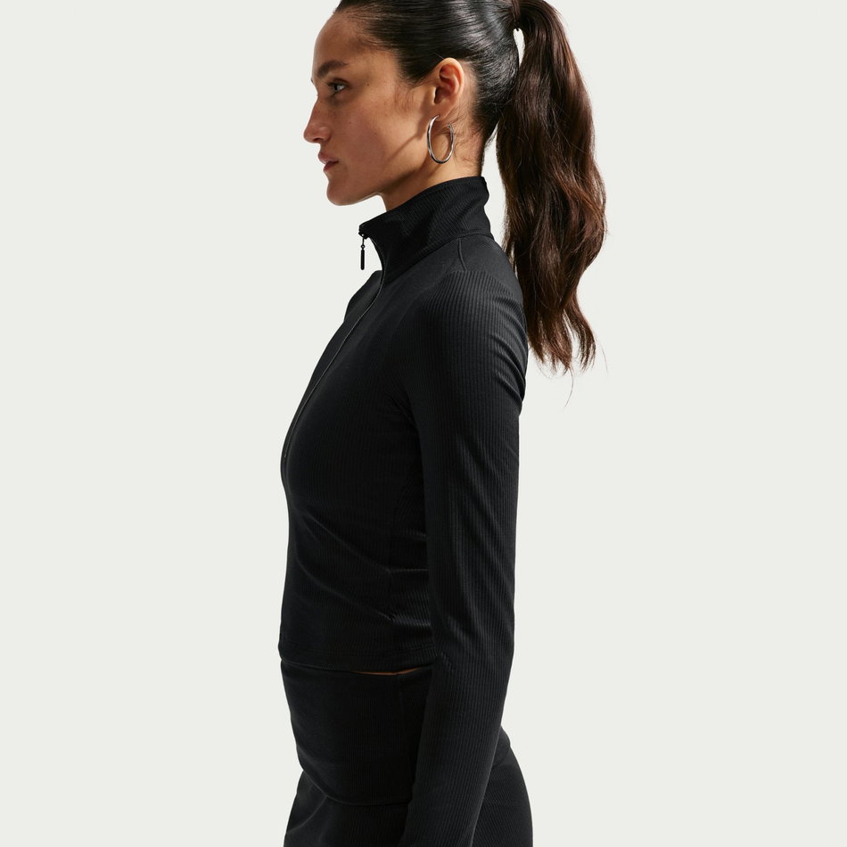 Chill Knit Rib Qz Ls Top Kadın Siyah Sweatshirt