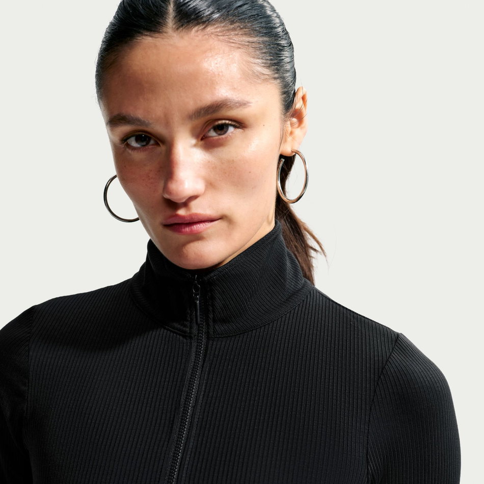 Chill Knit Rib Qz Ls Top Kadın Siyah Sweatshirt