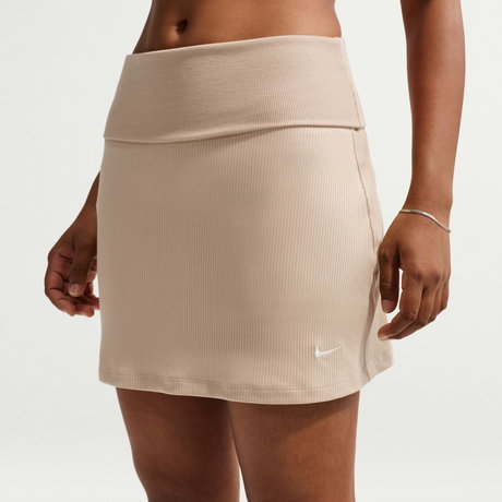 NIKE - Chill Knit Rib Skirt Kadın Kahverengi Etek (1)