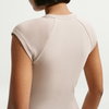 NIKE - Chill Knit Rib Ss Top Kadın Bej Tişört (1)