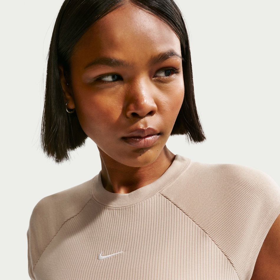 Chill Knit Rib Ss Top Kadın Kahverengi Tişört