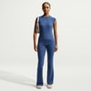 NIKE - Chill Knit Rib Ss Top Kadın Mavi Tişört (1)