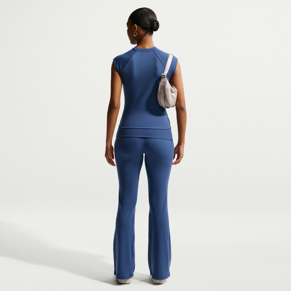 Chill Knit Rib Ss Top Kadın Mavi Tişört