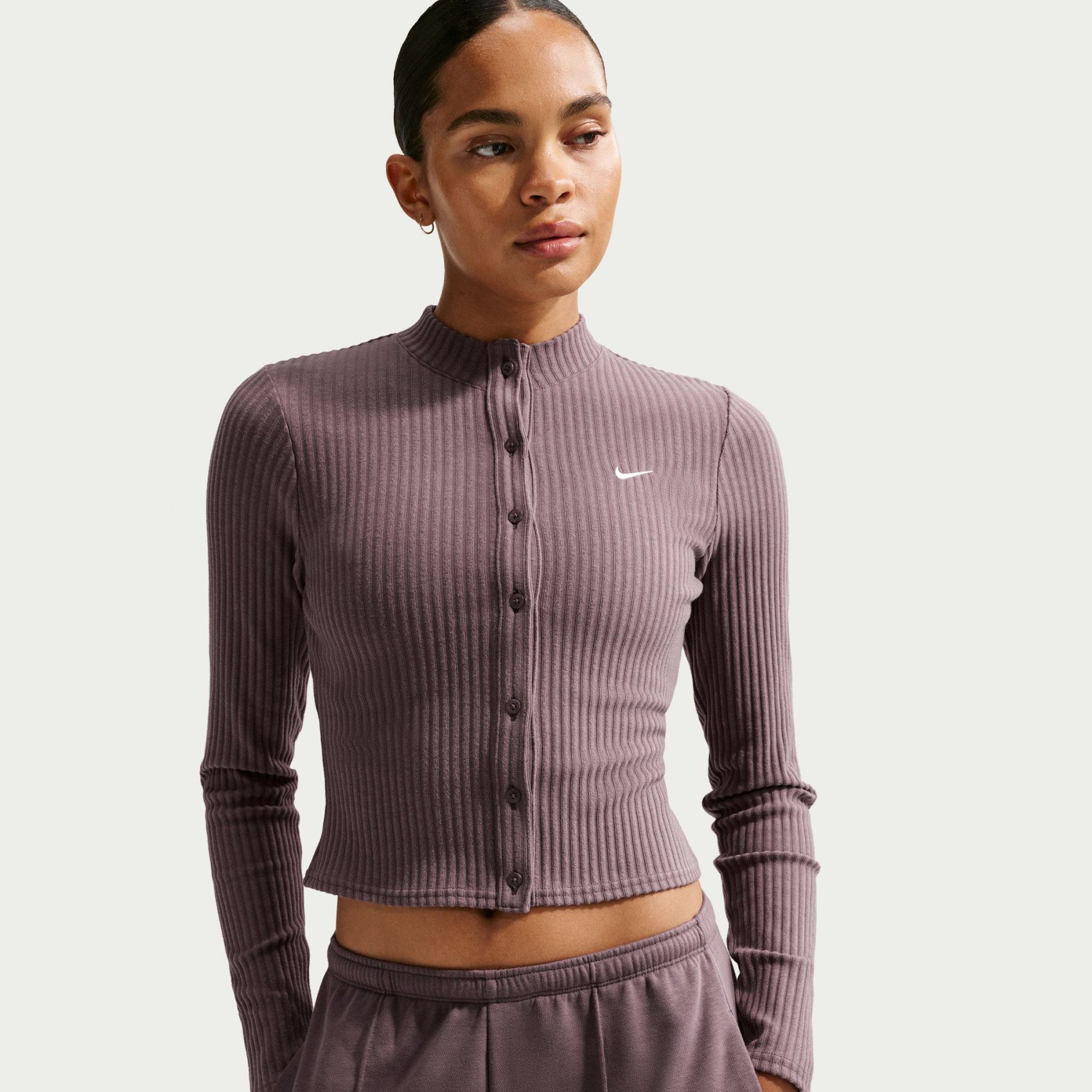 Nike Chill Knit Wide Rib Cardigan Kadın Sweatshirt IF0234-502