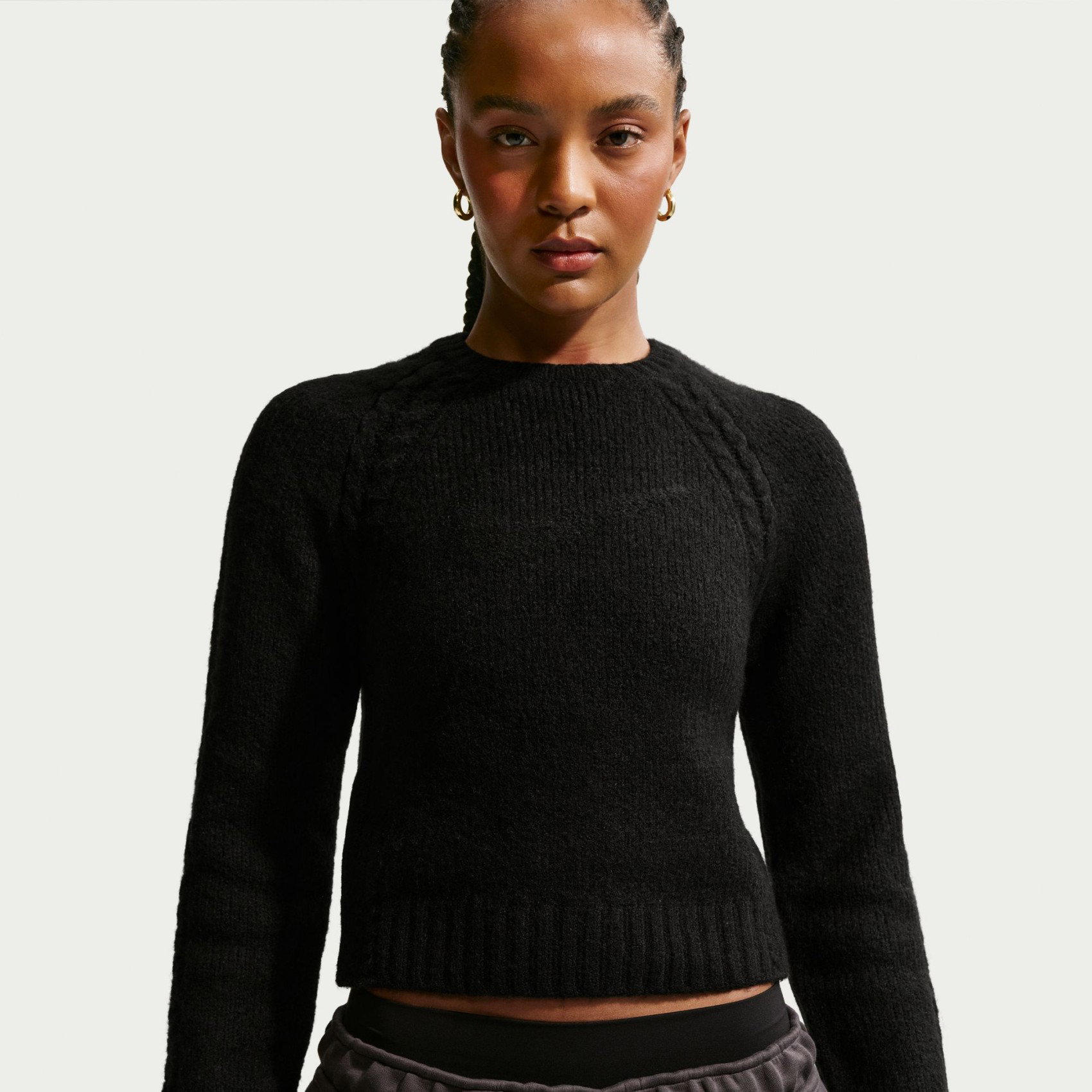 NIKE - Chll Knit Ls Sweater Top Kadın Siyah Sweatshirt
