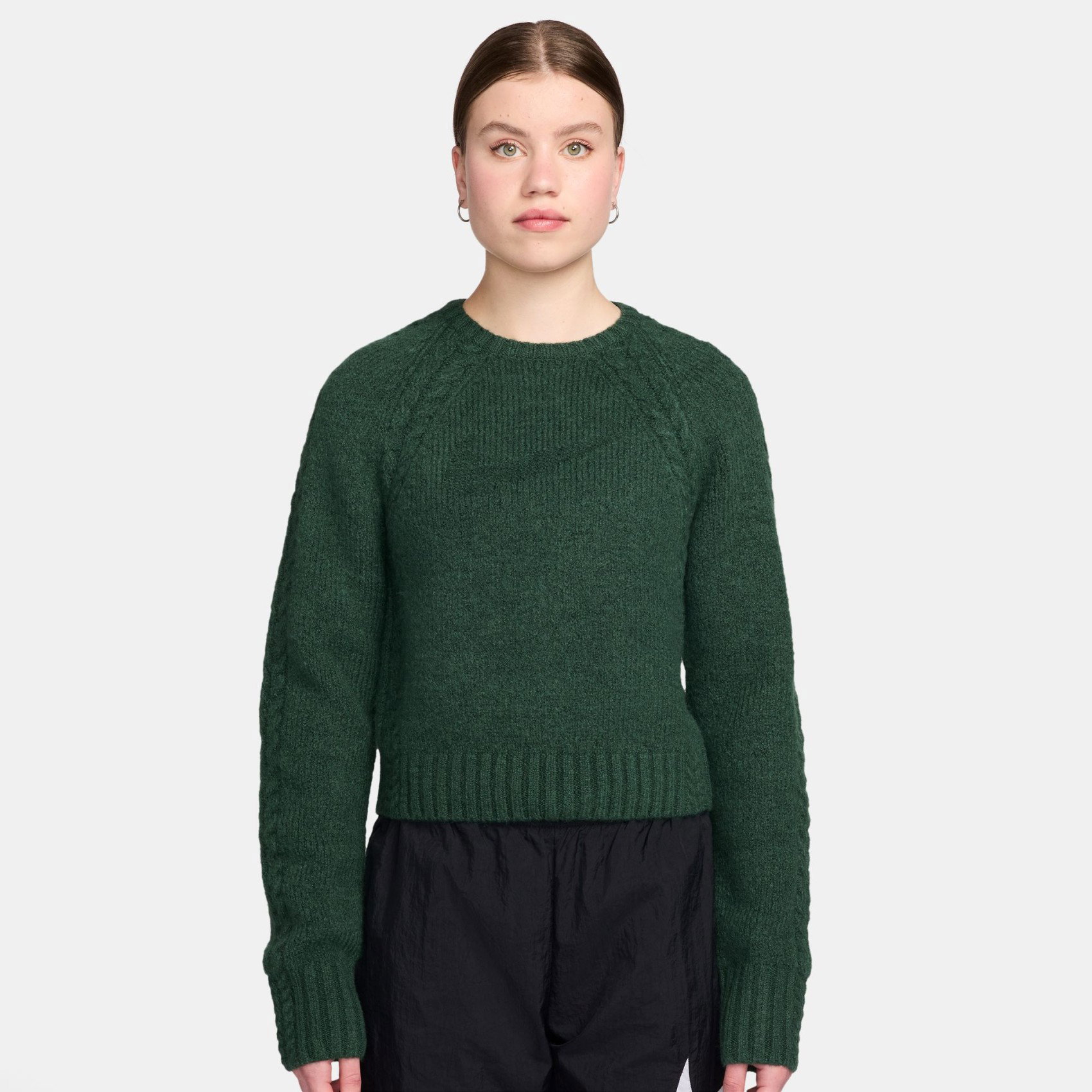 NIKE - Chll Knit Ls Sweater Top Kadın Yeşil Sweatshirt