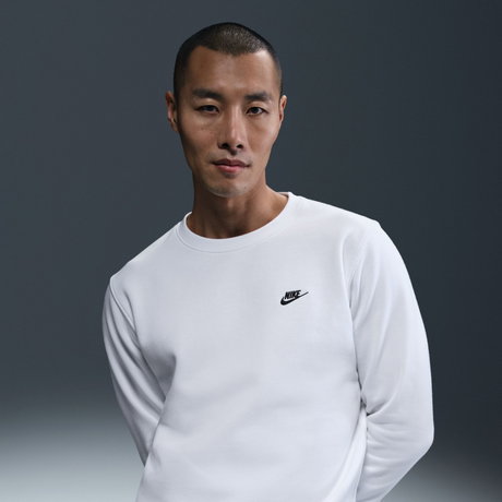 NIKE - Club BB Crew Erkek Beyaz Sweatshirt