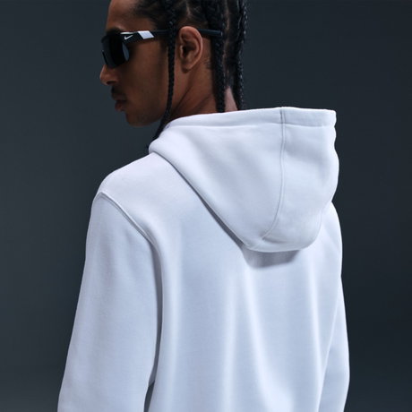 NIKE - Club BB Po Hoodie Erkek Beyaz Sweatshirt (1)