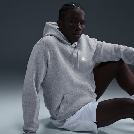 NIKE - Club BB Po Hoodie Erkek Gri Sweatshirt