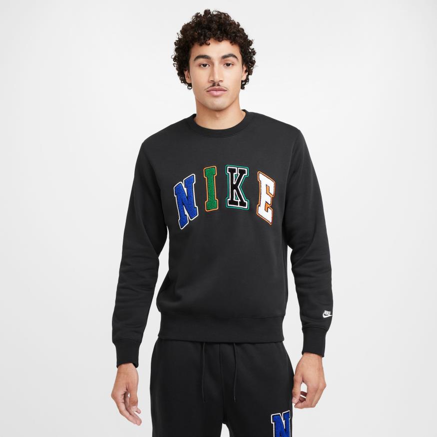 Club Brushed-Back Crew Letters Erkek Sweatshirt