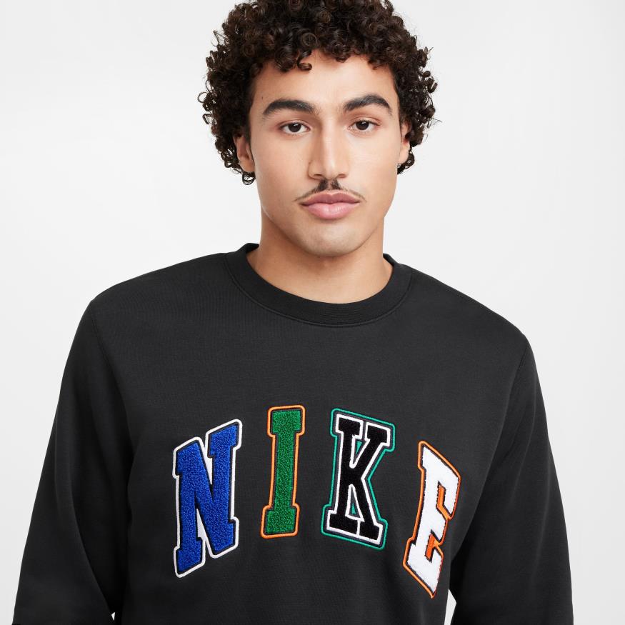 Club Brushed-Back Crew Letters Erkek Sweatshirt