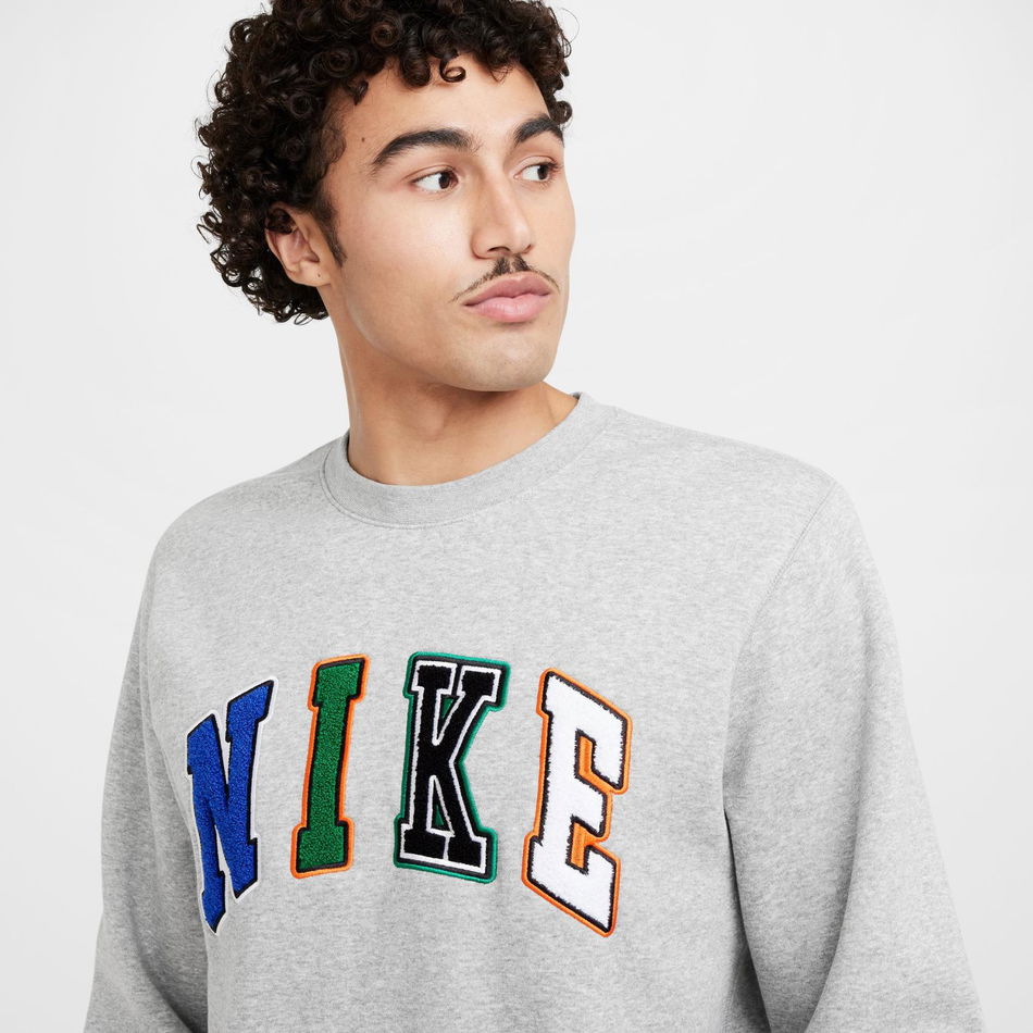 Club Brushed-Back Crew Letters Erkek Sweatshirt