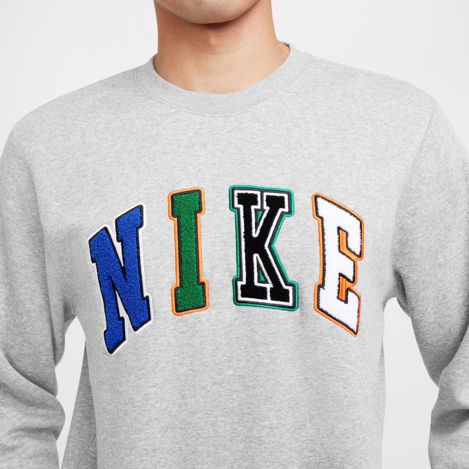 Club Brushed-Back Crew Letters Erkek Sweatshirt