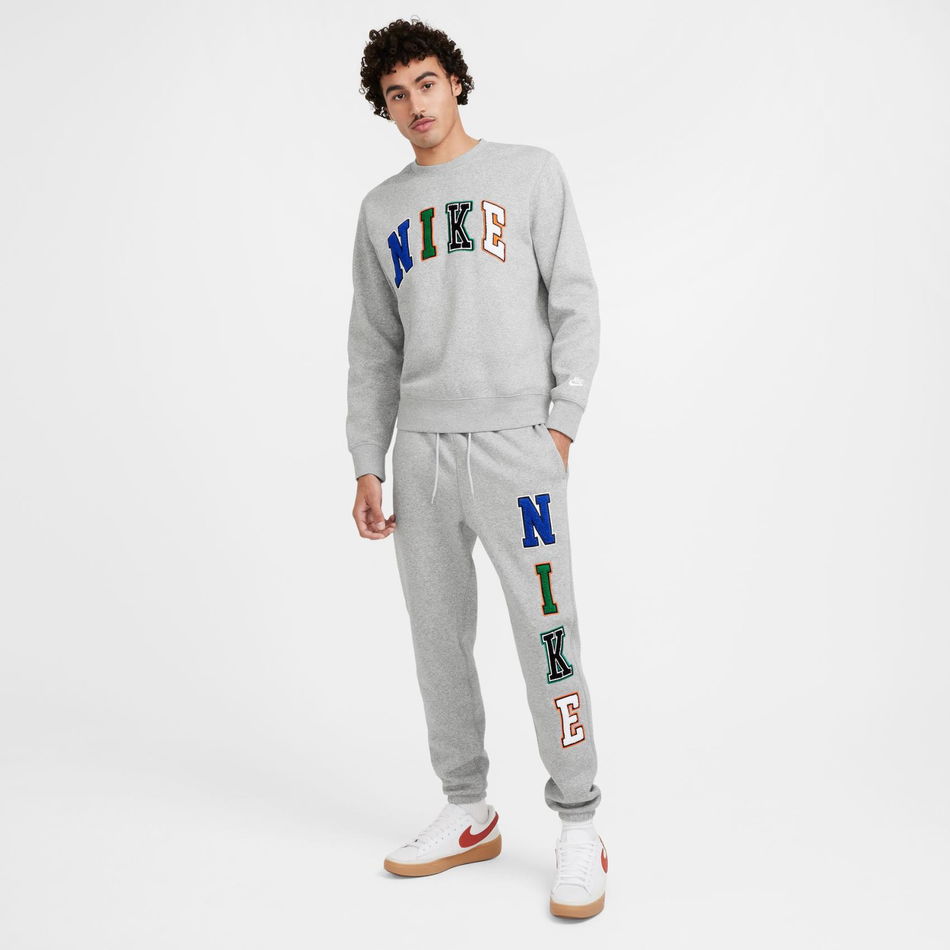 Club Brushed-Back Crew Letters Erkek Sweatshirt