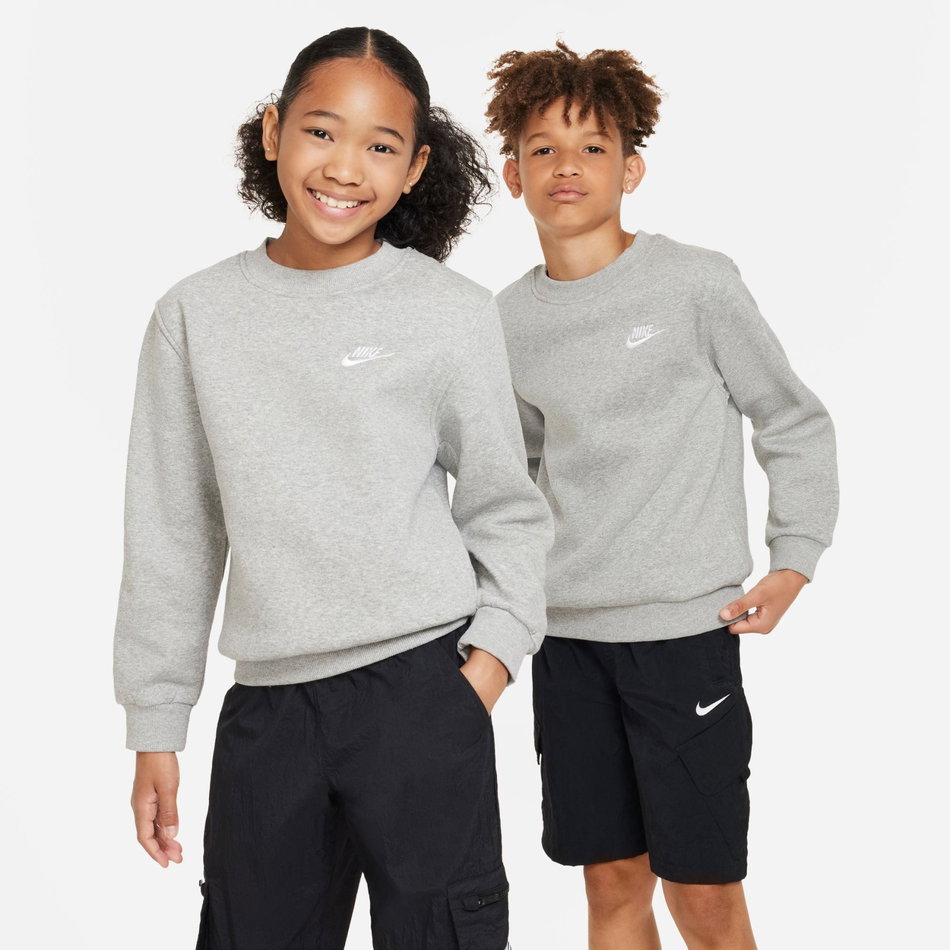 Club Fleece Crew LS Çocuk Gri Sweatshirt