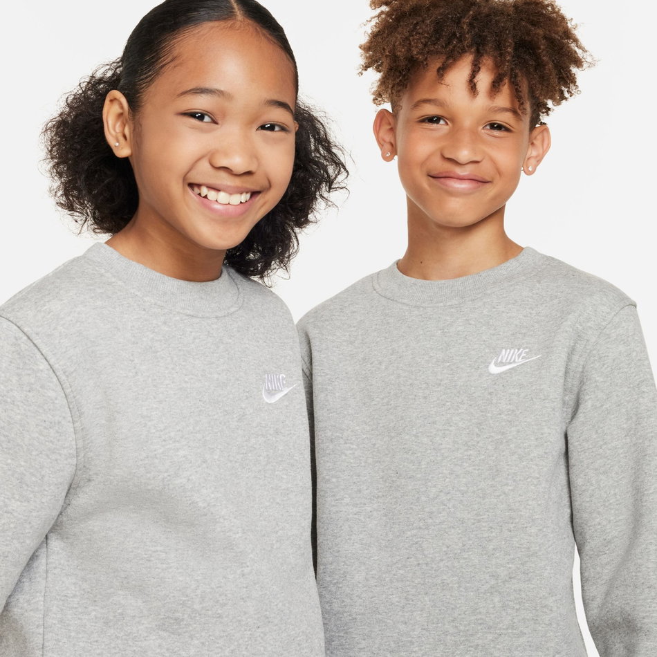 Club Fleece Crew LS Çocuk Gri Sweatshirt