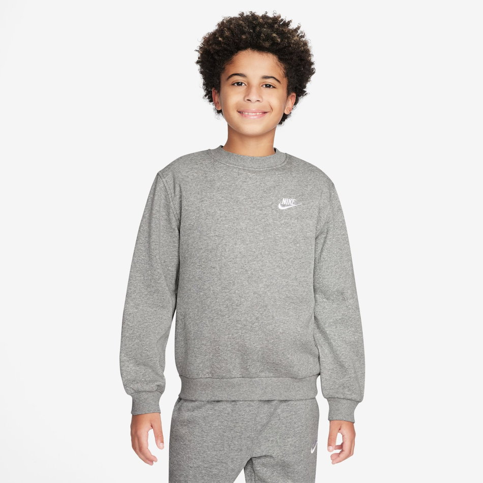 Club Fleece Crew LS Çocuk Gri Sweatshirt
