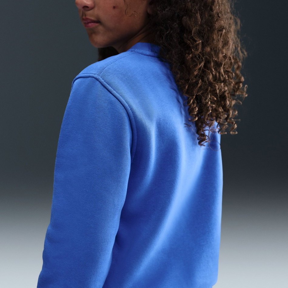 Club Fleece Crew LS Çocuk Mavi Sweatshirt