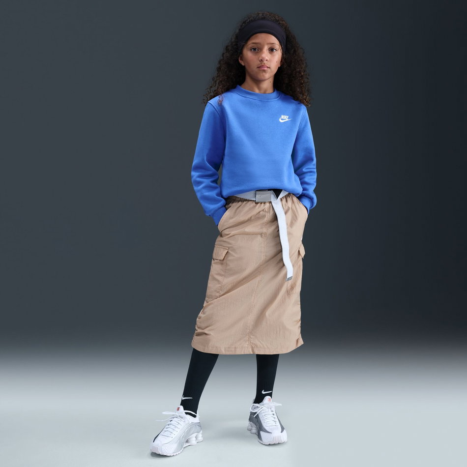 Club Fleece Crew LS Çocuk Mavi Sweatshirt