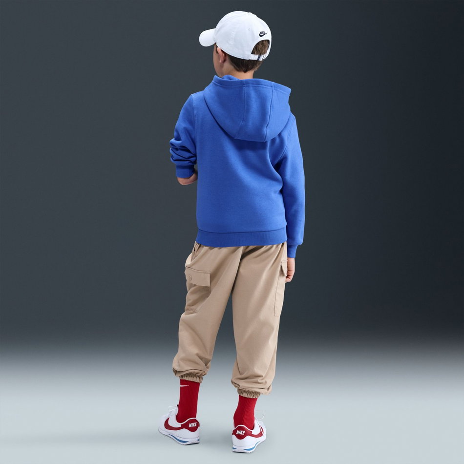 Club Fleece LS FZ Hoodie Çocuk Mavi Sweatshirt