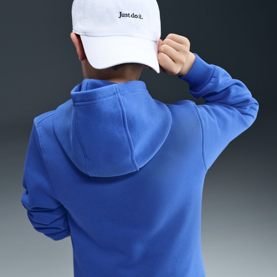Club Fleece LS FZ Hoodie Çocuk Mavi Sweatshirt