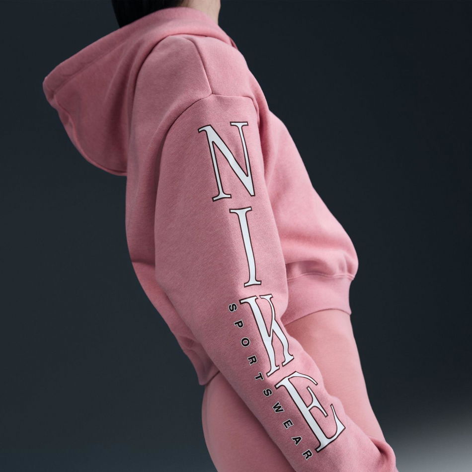 Club Fleece OS GX Crop Hoodie Kadın Pembe Sweatshirt