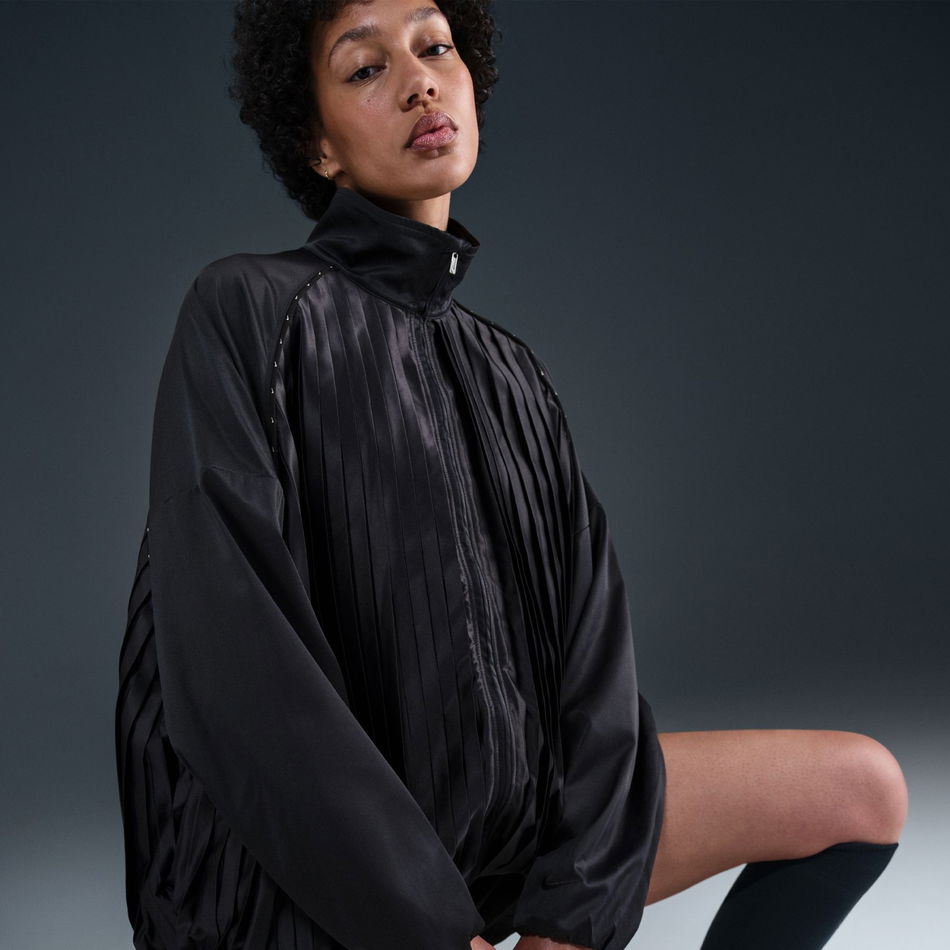Collection Pleated Track Jacket Kadın Siyah Ceket
