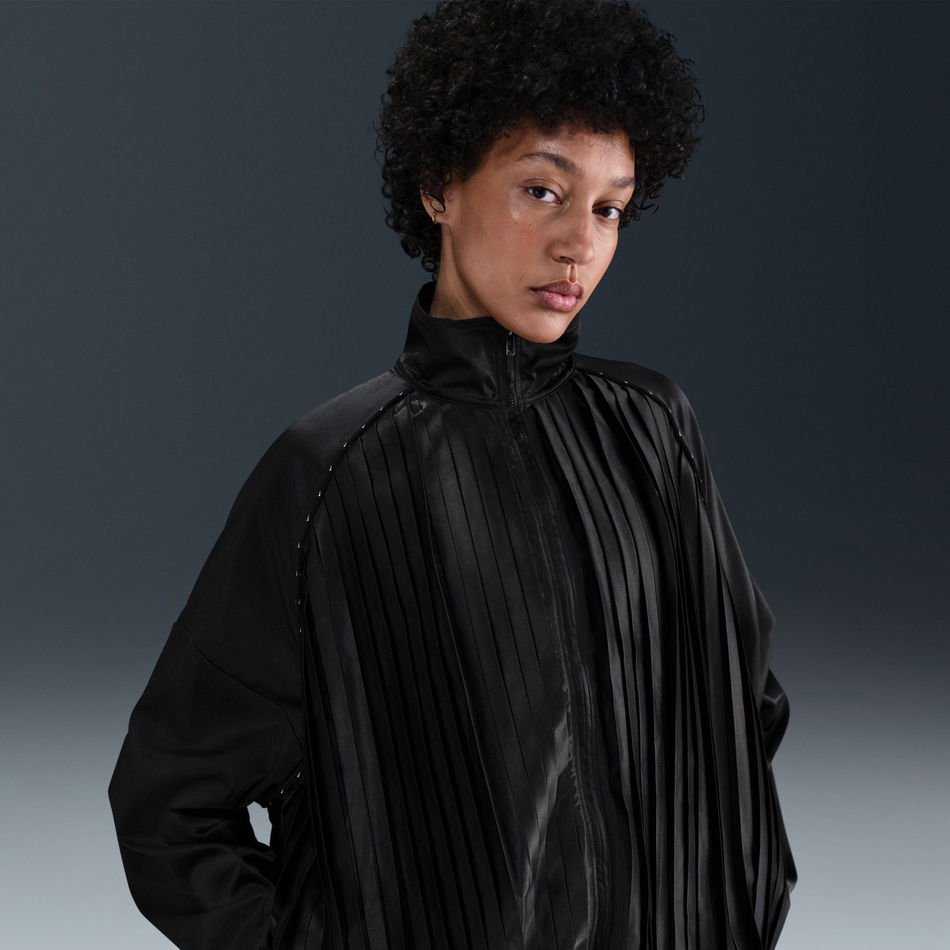 Collection Pleated Track Jacket Kadın Siyah Ceket