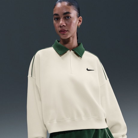 NIKE - Coverup QZ Kadın Bej Sweatshirt