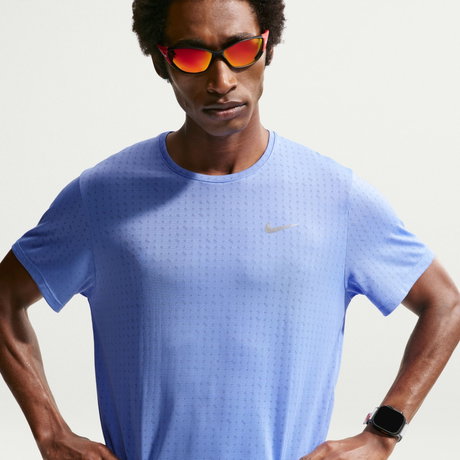 NIKE - Dri-FIT Breathe Miler Ss Top Erkek Mavi Tişört