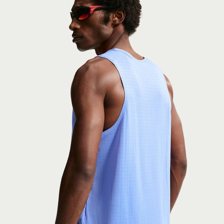 NIKE - Dri-FIT Breathe Miler Tank Erkek Mavi Atlet (1)