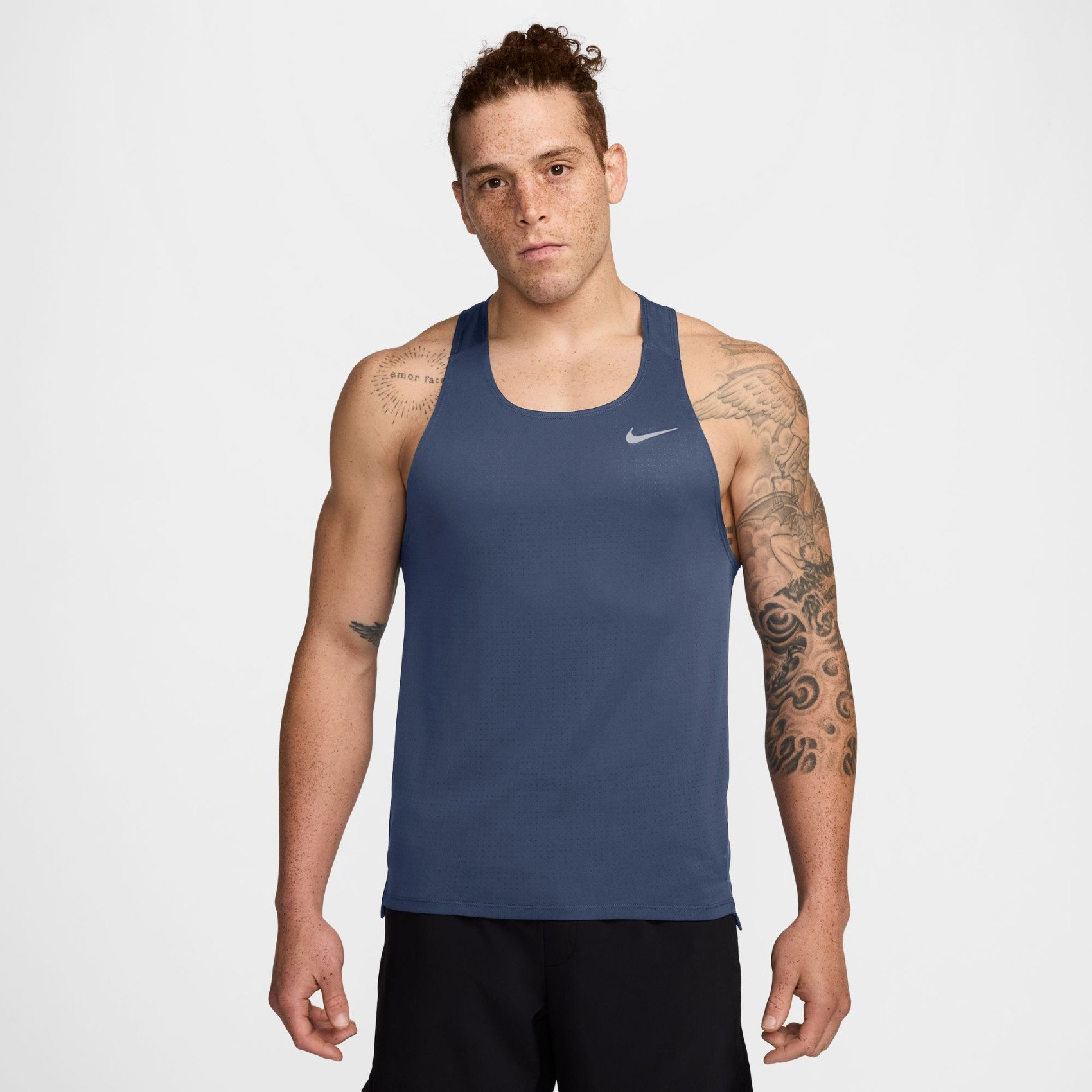 Nike Dri-FIT Fast Singlet Erkek Mavi Atlet FN4229-491