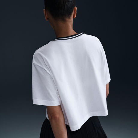NIKE - Dri-FIT Heritage SS Crop Tee Kadın Beyaz Tişört (1)