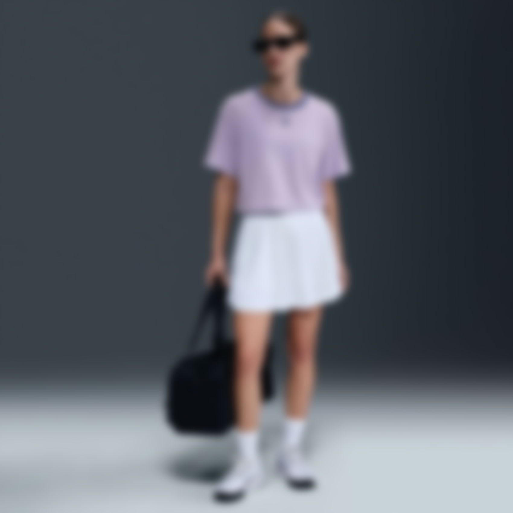 NIKE - Dri-FIT Heritage SS Crop Tee Kadın Mor Tişört