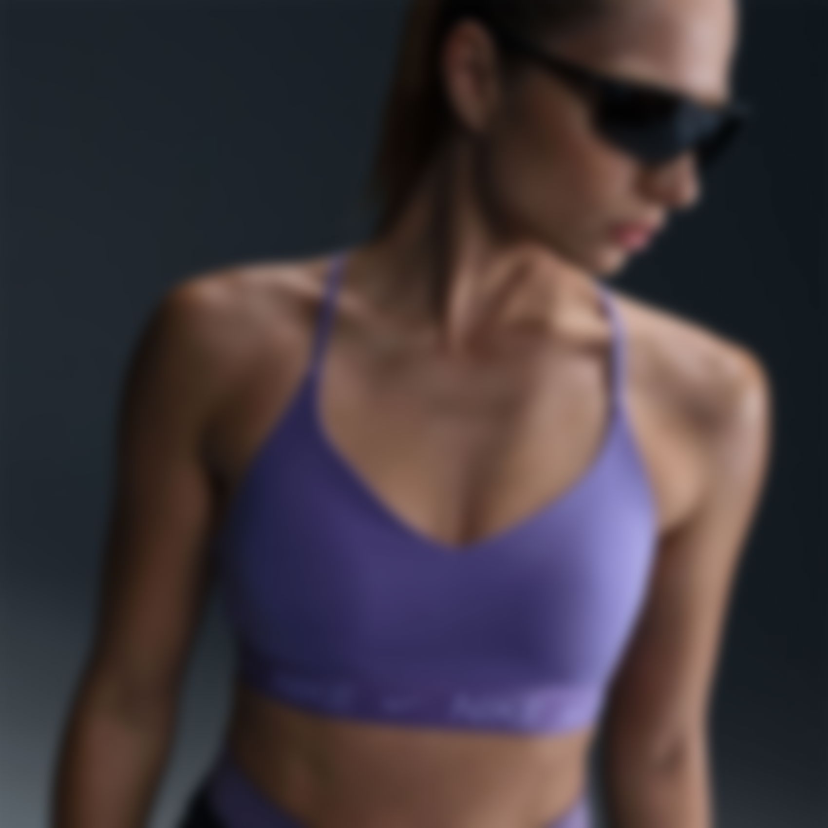 NIKE - Dri-FIT Indy Light Support Bra Kadın Mor Sporcu Sütyeni