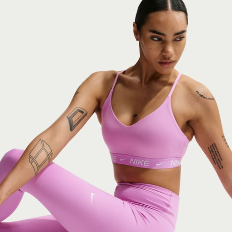 NIKE - Dri-FIT Indy Light Support Bra Pedli Kadın Pembe Sporcu Sütyeni
