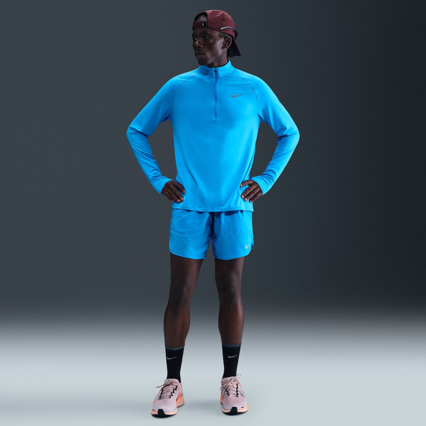 Nike Dri-FIT Stride HZ Midlayer Erkek Mavi Sweatshirt HV2180-446