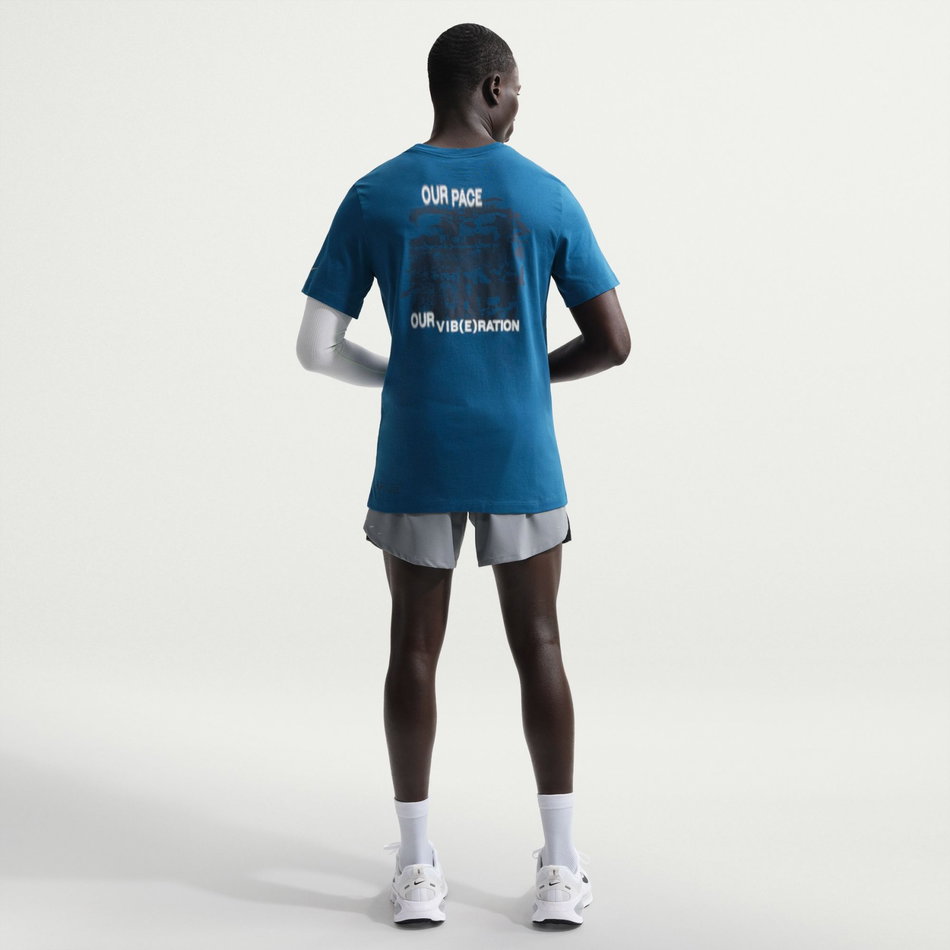 Dri-FIT Tee Run Erkek Mavi Tişört